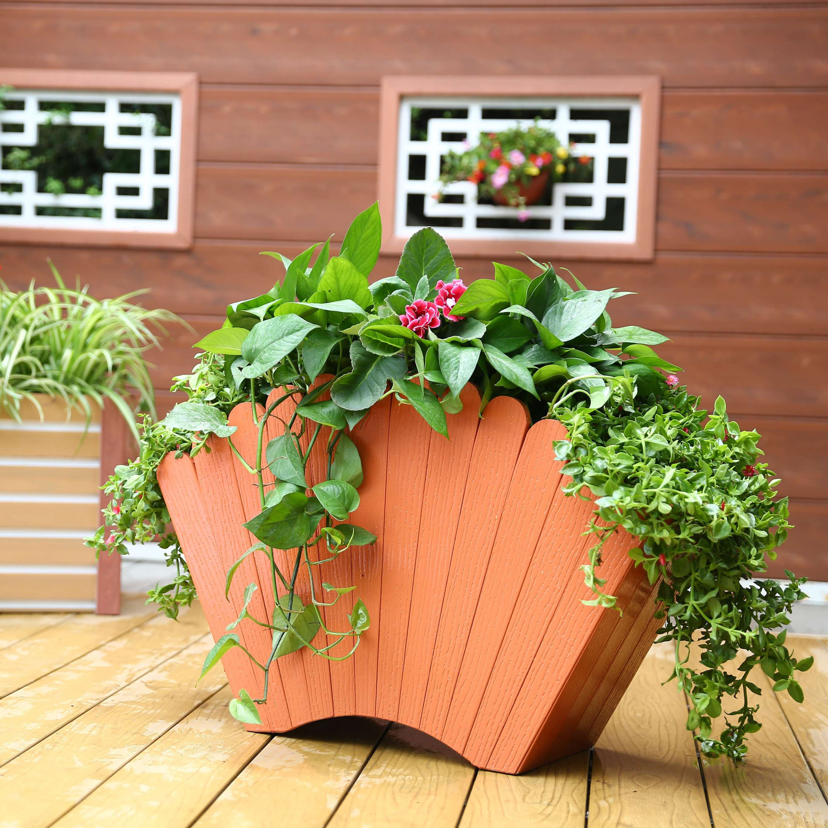 四川防腐木花箱花架